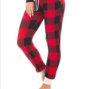 Red and Black Buffalo Plaid Pajama Joggers